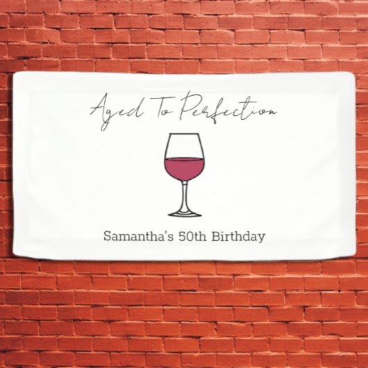Zum 50. Geburtstag vollkommener Wein Banner