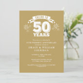 Zum 50. Hochzeitstag Einladung (Stehend Vorderseite)