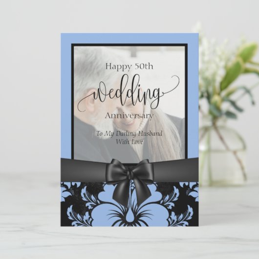 Zum 50. Hochzeitstag traditionelles Foto Einladung (Stehend Vorderseite)