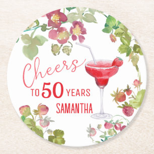 Zum 50-jährigen Jubiläumsgeburtstag Prost  Runder Pappuntersetzer