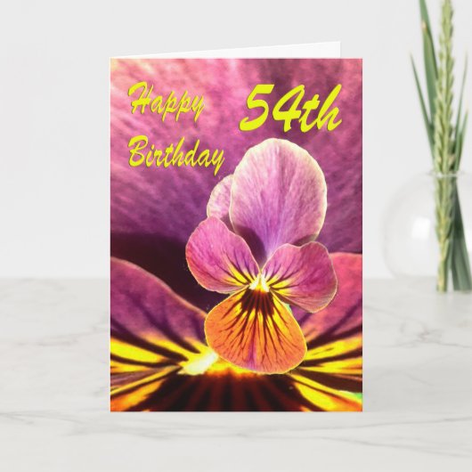 Zum 54. Geburtstag Blume Pansy Karte (Vorderseite)