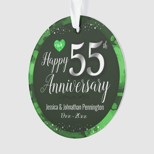 Zum 55. Hochzeitstag Ornament (Vorderseite)