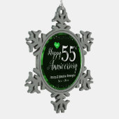 Zum 55. Hochzeitstag Schneeflocken Zinn-Ornament (Links)