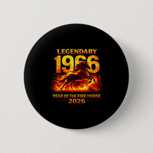Zum 60. Geburtstag des Feuerpferds 1966 Button