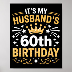 Zum 60. Geburtstag meines Mannes Frohe Party 60 Ja Poster