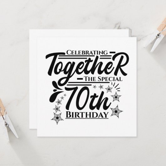 zum 70. Geburtstag Einladung (Vorderseite/Rückseite Beispiel)