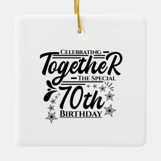 zum 70. Geburtstag Keramikornament (Vorderseite)