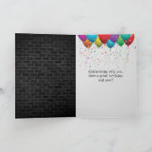 Zum 70. Geburtstag Neon Sign auf Backstein Karte (Innenseite)