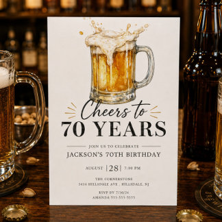 Zum 70. Geburtstag - Prost! Einladung