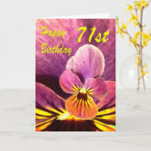 Zum 71. Geburtstag Blume Pansy Karte (Gelbe Blume)