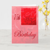 Zum 75. Geburtstag Dianthus Red Blume Karte (Gelbe Blume)