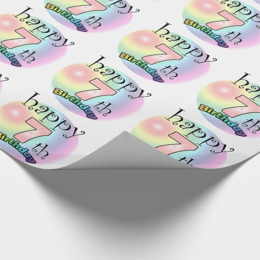 Zum 7. Geburtstag (Rose) Geschenkpapier (Ecke)