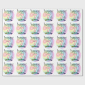 Zum 7. Geburtstag (Rose) Geschenkpapier (Flach)