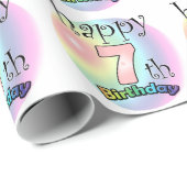 Zum 7. Geburtstag (Rose) Geschenkpapier (Rolleneckpunkt)