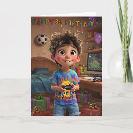 Zum 8. Geburtstag Karte (Vorderseite)