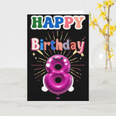 Zum 8. Geburtstag Karte (Gelbe Blume)