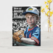 Zum 8. Geburtstag Karte (Gelbe Blume)