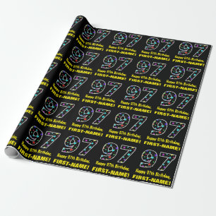Zum 97. Geburtstag, Fun Colorful Stars Muster 97 Geschenkpapier