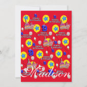 Zum 9. Geburtstag Einladung Geburtstag #9 Rot (Vorderseite)