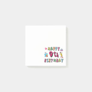 Zum 9. Geburtstag für 9-Jährige Kinder B-Tag Post-it Klebezettel