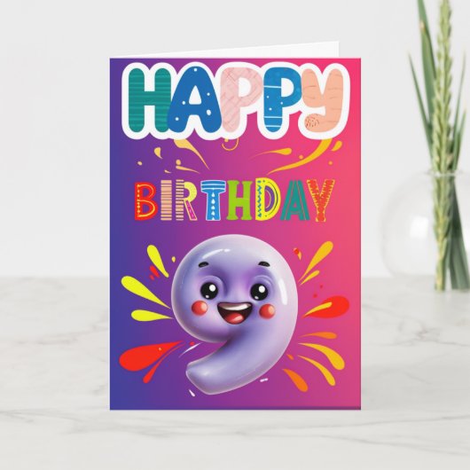 Zum 9. Geburtstag Karte (Vorderseite)