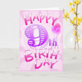 Zum 9. Geburtstag Karte (Gelbe Blume)