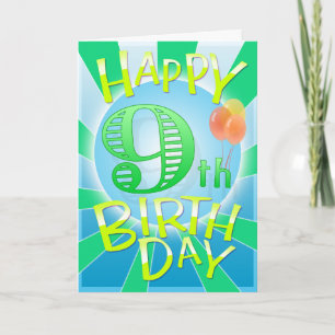 Zum 9. Geburtstag Karte