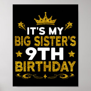 Zum 9. Geburtstag meiner großen Schwester, Glückwu Poster