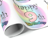 Zum 9. Geburtstag (Rose) Geschenkpapier (Rolleneckpunkt)