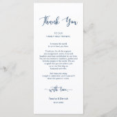 Zum Abendessen Platz Einstellung Danke, Navy Blue, Programm (Vorderseite)