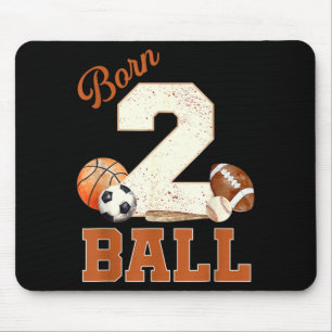 Zum Ball geboren 2. Geburtstag Sport 2-jähriger Ju Mousepad