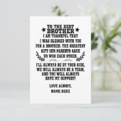 Zum besten Bruder von Schwester oder Bruder Dankeskarte (Stehend Vorderseite)