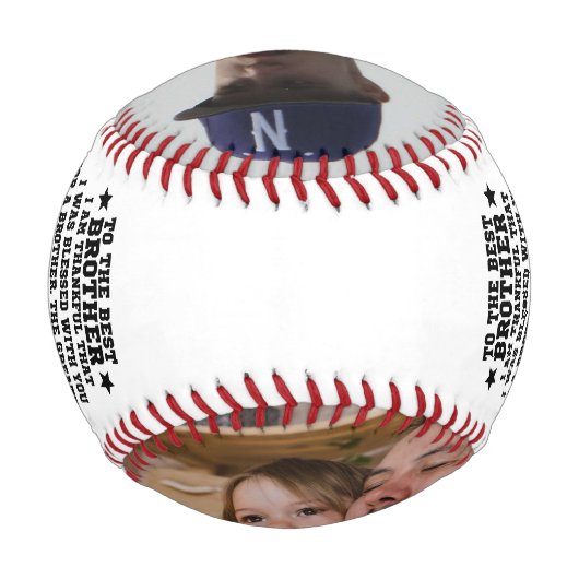 Zum besten Bruder von Schwester oder Bruder & Foto Baseball (Rückseite)