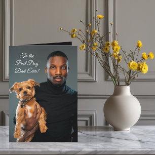 Zum besten Hund-Vater je benutzerdefiniertes Foto  Feiertagskarte