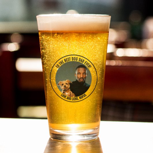 Zum besten Hund-Vater je benutzerdefiniertes Foto  Glas