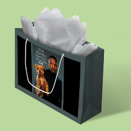 Zum besten Hund-Vater je benutzerdefiniertes Foto Große Geschenktüte