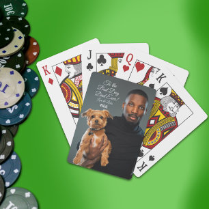 Zum besten Hund-Vater je benutzerdefiniertes Foto Spielkarten
