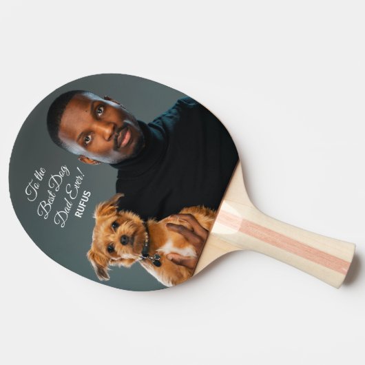 Zum besten Hund-Vater je benutzerdefiniertes Foto Tischtennis Schläger (Seitenansicht)