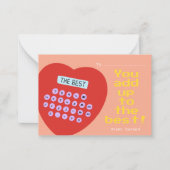 Zum besten Valentinstag im Klassenzimmer Mitteilungskarte (Vorderseite)