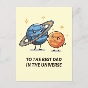 Zum besten Vater im Universum lustigen Vatertag Postkarte