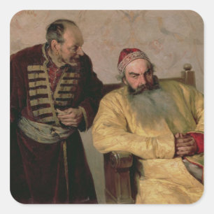 Zum Boyar mit einer Kündigung, 1904 Quadratischer Aufkleber