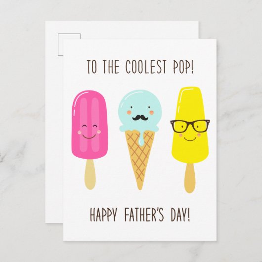 Zum Coolststen Pop - Vatertag Postkarte (Vorne/Hinten)