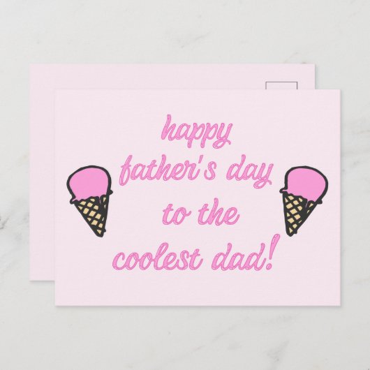 Zum coolststen Vater - Niedlicher Eiscreme-Vater-T Postkarte (Vorne/Hinten)