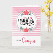 Zum Cousin am Muttertag Rosa Bontanisch Karte (Gelbe Blume)