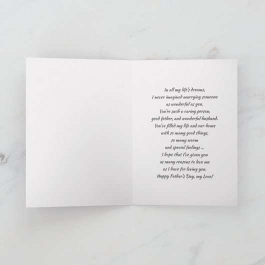 Zum Ehemann am Vatertag. Federmuster Karte (Innenseite)