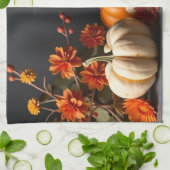 Zum Erntedankfest Orange Pumpkin Blume Geschirrtuch (Gefaltet)