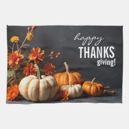 Zum Erntedankfest Orange Pumpkin Blume Geschirrtuch