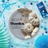 Zum Erntedankfest Weiße Kürbis Pappteller (Party)