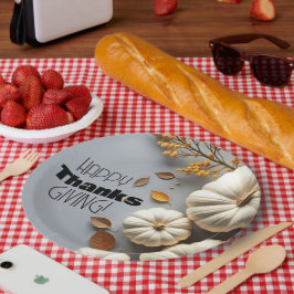 Zum Erntedankfest Weiße Kürbis Pappteller