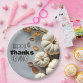 Zum Erntedankfest Weiße Kürbis Pappteller (Party)